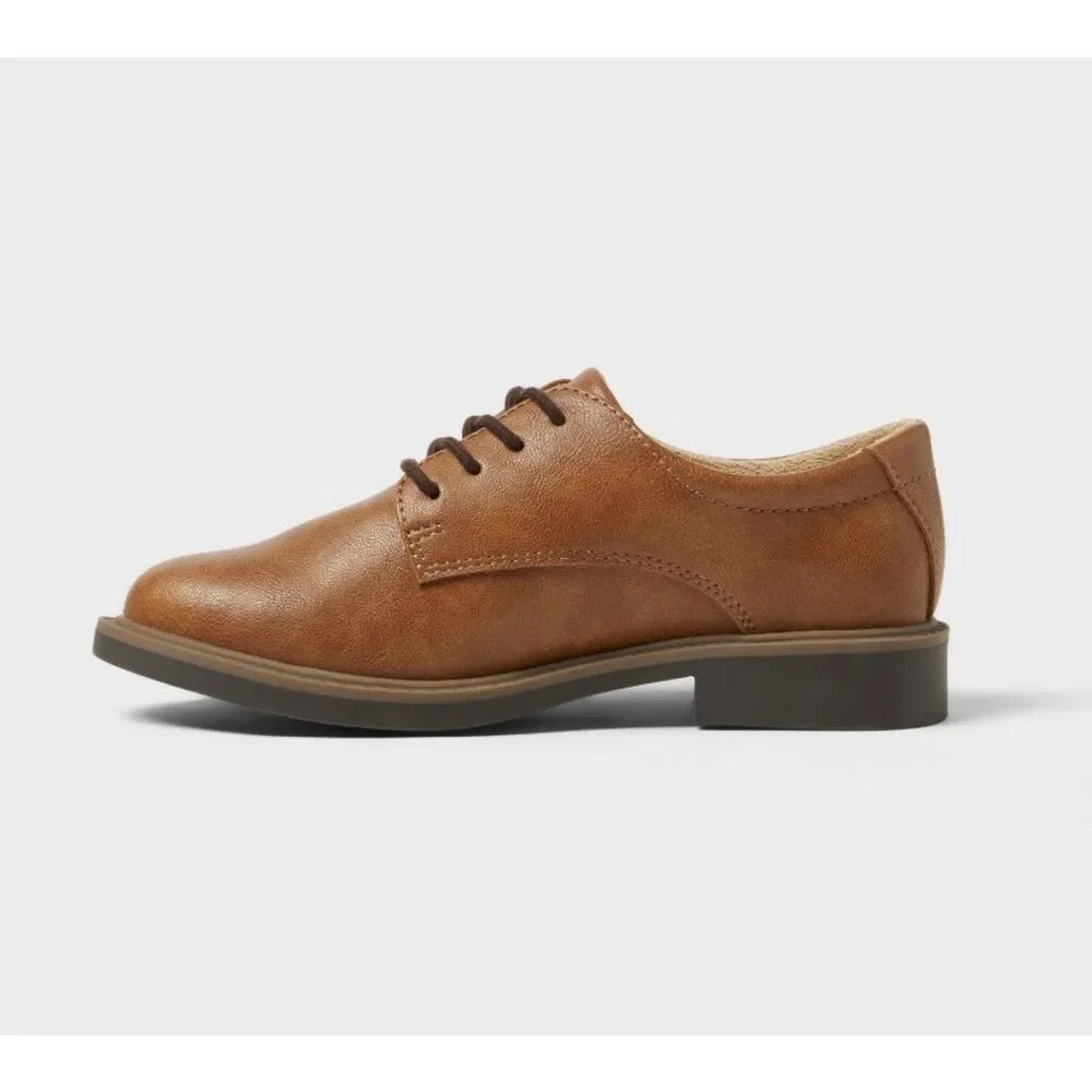 Kids Boys 2 Will Oxford Dress Church Shoes‎ - Cat & Jack NEW Cognac Event